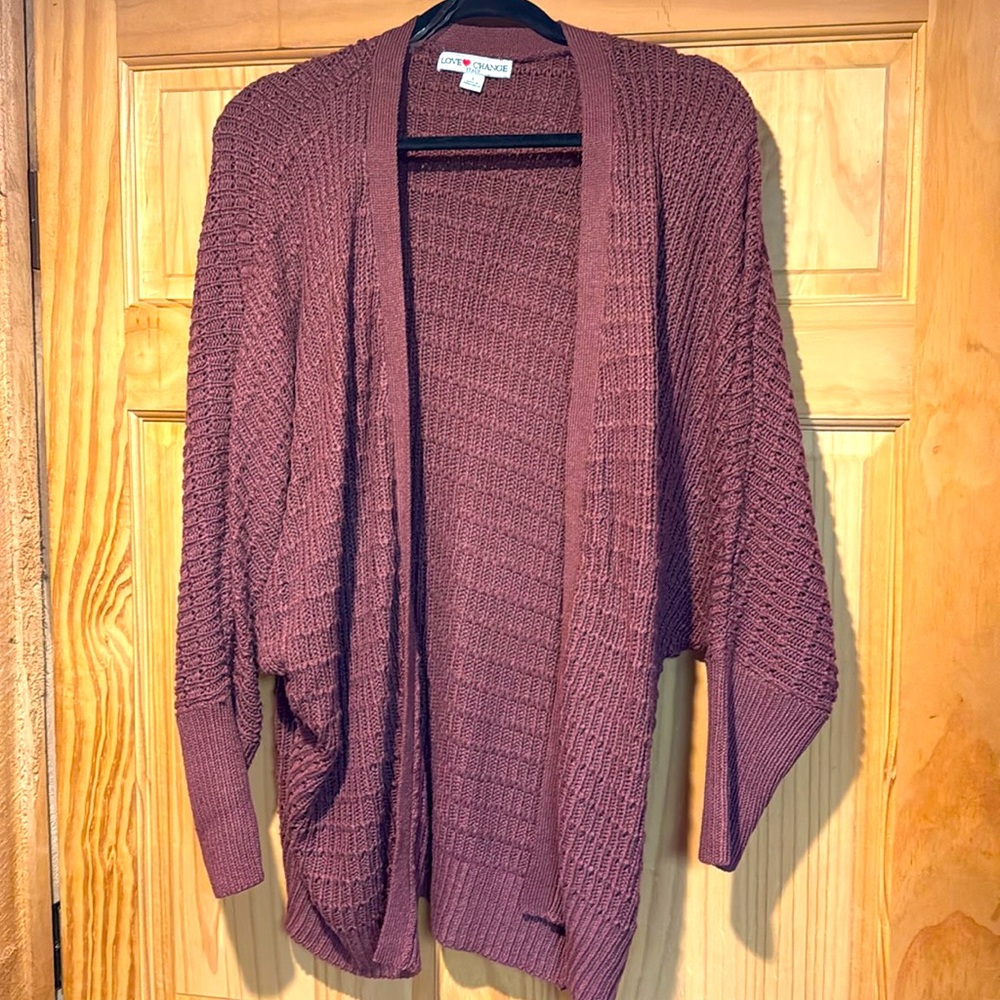 Rust color open front cardigan
